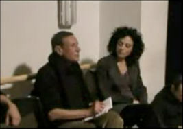 Elvira Frosini e Nico Garrone durante uno degli incontri di Uovo Critico